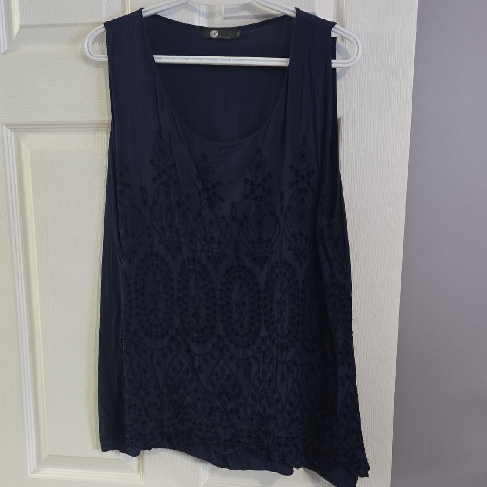 Elegant Navy Sleeveless Top